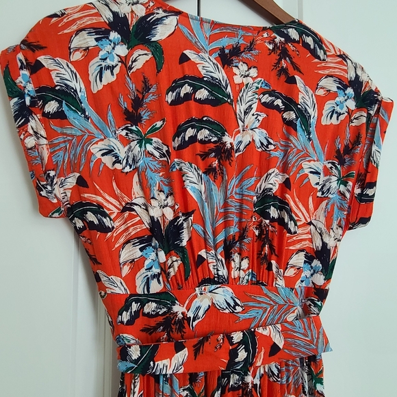 LOFT Botanical Button Tie Waist Midi Dress Size 4 - Picture 5 of 16